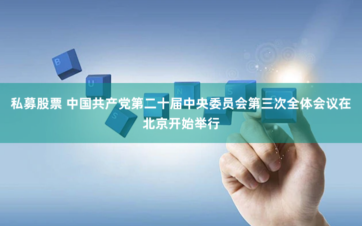 私募股票 中国共产党第二十届中央委员会第三次全体会议在北京开始举行